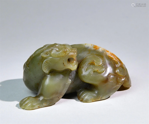 A Chinese Carved Jade Decoration of Foo Dog