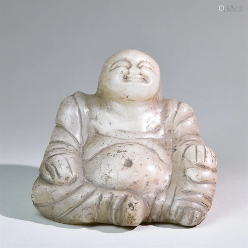 A Chinese Carved Stone Buddha