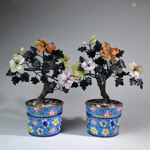 Pair of Chinese Cloisonne Decorations