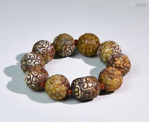 A Chinese Carved Jade Bracelet