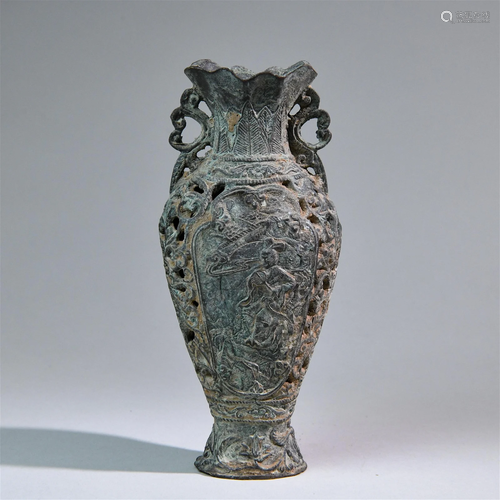 A Chinese Carved Bronze Vase