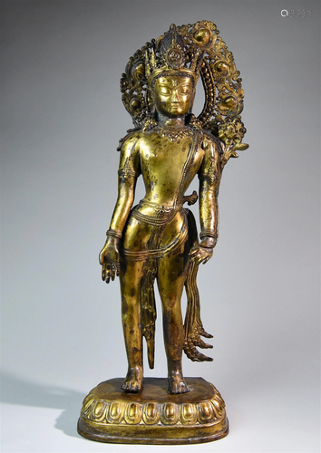 A Chinese Gilt Bronze Buddha