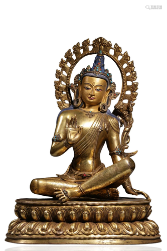 A Chinese Gilt Bronze Buddha