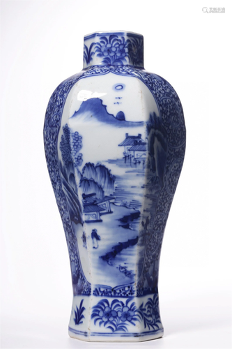 A Chinese Blue and White Porcelain Vase