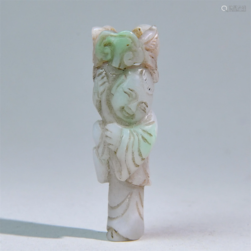 A Chinese Carved Jadeite Decoration