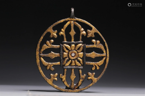 A Chinese Carved Iron Decoration