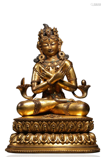 A Chinese Gilt Bronze Buddha