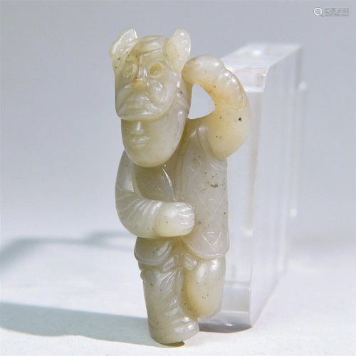 A Chinese Carved Jade Figure of Boy