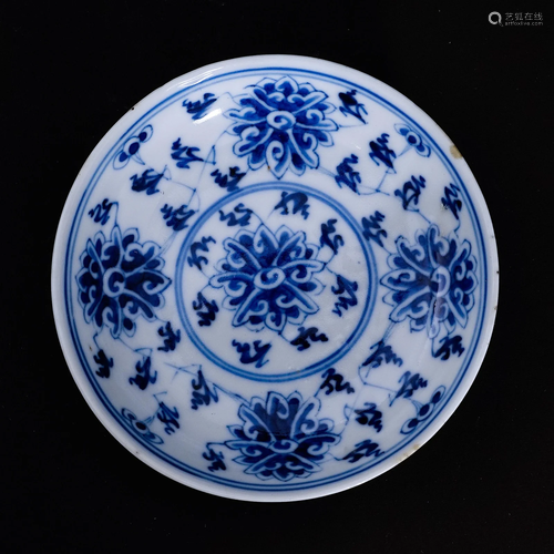 A underglaze blue disc in the Republic of China