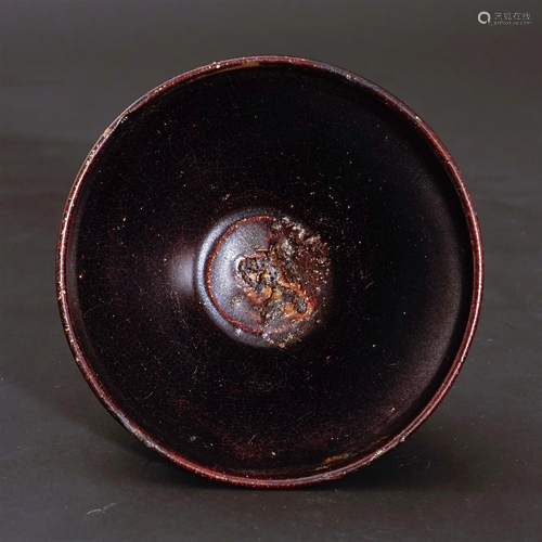 A black glaze cup from Jizhou warein Song Dynasty