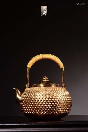 Japanese Gilt Silver Teapot,Mark