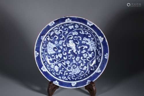 Chinese Blue and White Porcelain Plate