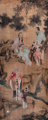 A Chinese Scroll Painting By Leng Mei