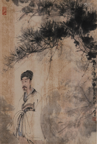 A Chinese Scroll Painting By Fu Baoshi