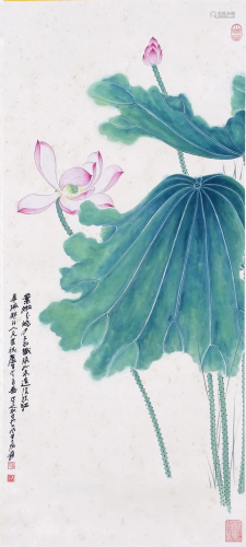 A Chinese Scroll Painting By Zhang Daqian