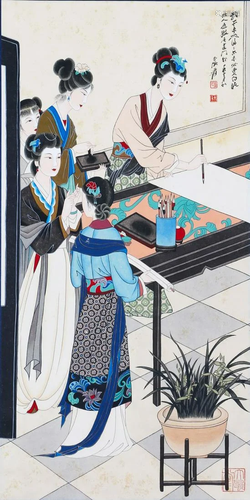 A Chinese Scroll Painting By Zhang Daqian