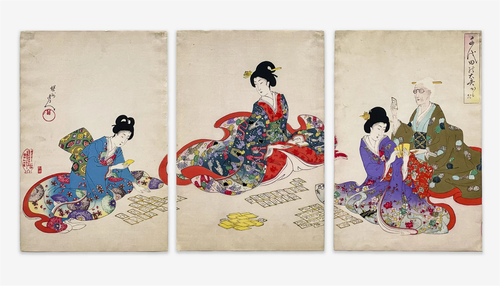 Toyohara Chikanobu - Chiyoda Castle, Triptych