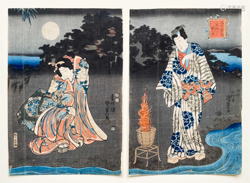 Utagawa Kunisada (Utagawa Toyokuni III) - Romantic Scene by ...