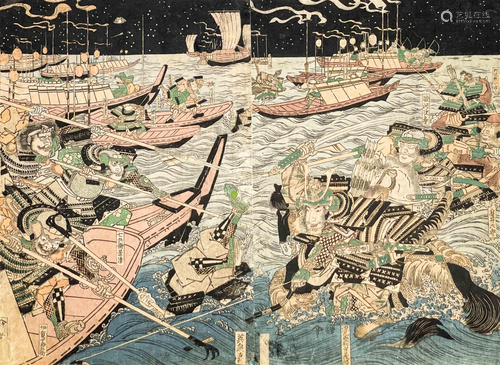 Night Battle at Sea, Diptych