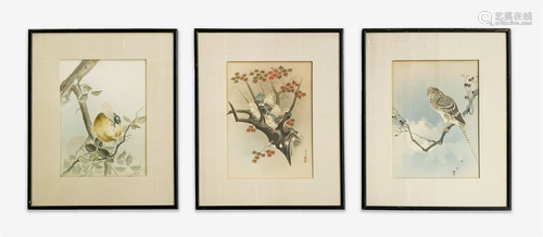 Group of 3 Japanese Nature Paintings