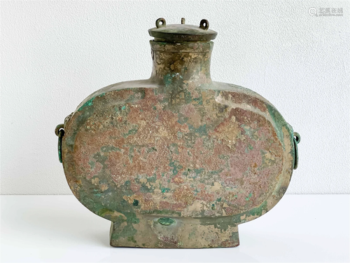 Chinese Bronze Vessel and Cover, Bianhu