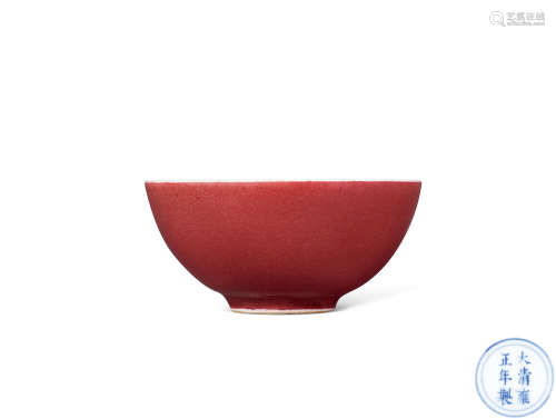 清雍正 霁红釉小杯