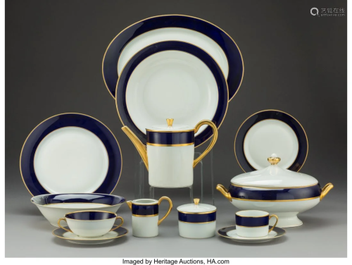 A Seventy-Three-Piece A. Vignaud Porcelain Dinne