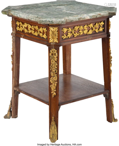 A French Gilt Bronze Mounted Mahogany Side Table