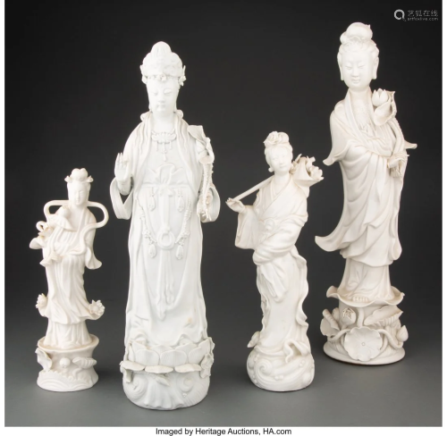 A Group of Four Chinese Blanc de Chine Figures M