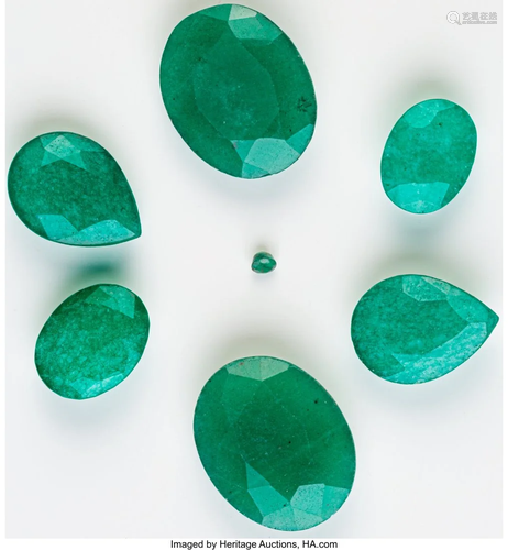 A Group of Seven Various Emeralds 25.05 x 20.07