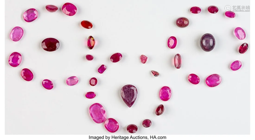 A Group of Thirty-Six Various Treated Rubies 12.