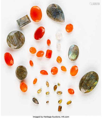 A Group of Thirty-Six Various Gemstones Includin