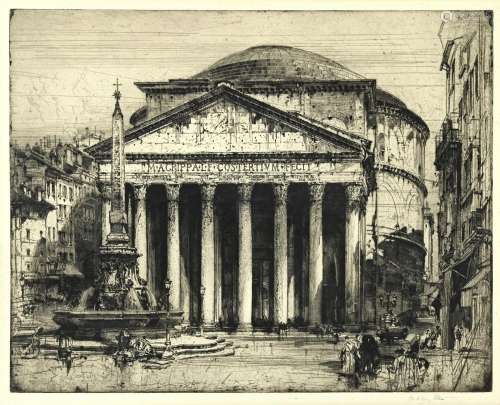 HEDLEY FITTON (1857-1929) THE PANTHEON, ROME Etching with dr...