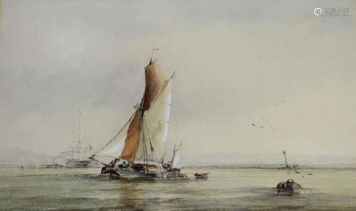 GEORGE HYDE CHAMBERS (1803-1840) ON THE MEDWAY Watercolour a...