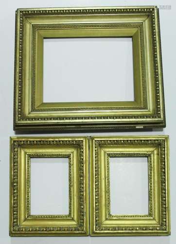 THREE PICTURE FRAMES to comprise a pair with egg and dart bo...