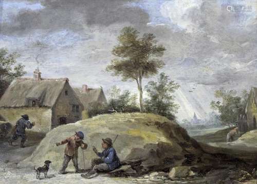 FOLLOWER OF DAVID TENIERS THE YOUNGER (1610-1690) PEASANTS W...