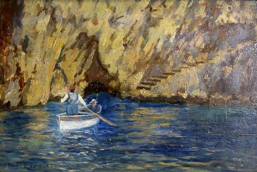 GAETANO ESPOSITO (1858-1911) GROTTA AZZURRA, CAPRI Signed an...