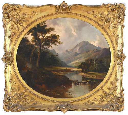 WILLIAM GUY WALL (1792-1864) A MOUNTAINOUS LAKE LANDSCAPE SC...