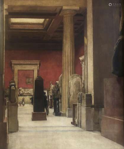 SOPHIA HARRIS (Fl.1889-1904) INTERIOR, BRITISH MUSEUM Signed...