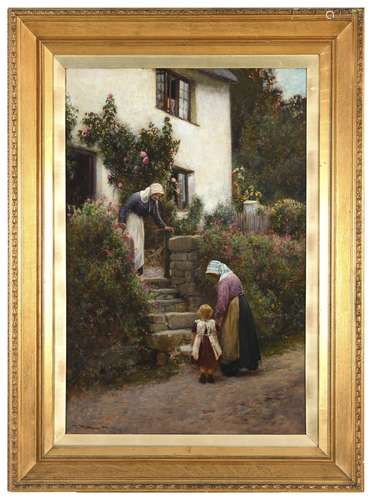 JOHN WHITE (1851-1933) THE RIVAL GRANNIES, AXMOUTH Signed an...