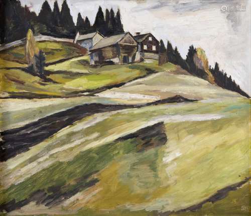 •HENRIK SØRENSEN (1882-1962) ALPINE SCENE Signed with initia...