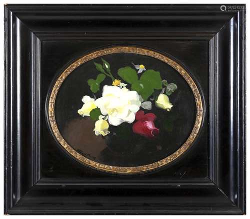 JAMES STUART PARK (1862-1933) A BOWL OF ROSES Signed, oil on...