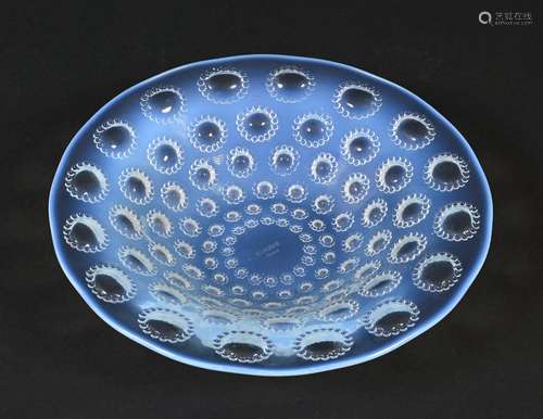 LALIQUE BOWL - ASTERS an opalescent bowl with repeating band...