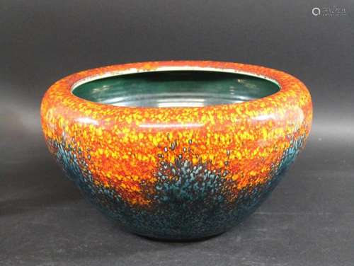 LARGE POOLE STUDIO BOWL - VOLCANO a large bowl or jardiniere...