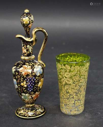 MINIATURE MOSER AMBERINA GLASS EWER & STOPPER probably l...