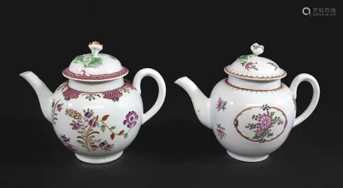 WORCESTER PORCELAIN TEAPOT & COVER painted in Compagnie ...