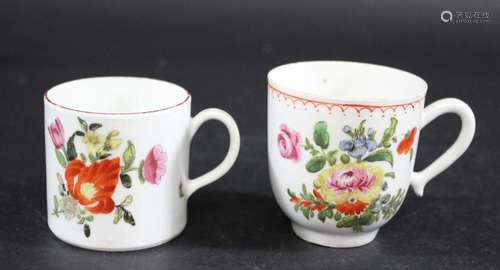 BOW COFFEE CUP painted with large colourful sprays of flower...