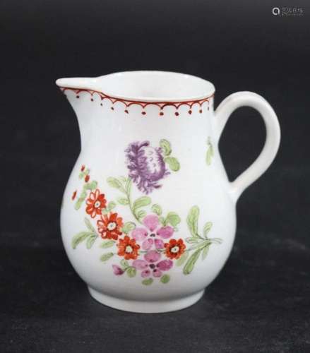 BOW SPARROW BEAK JUG painted with colourful flower sprays an...