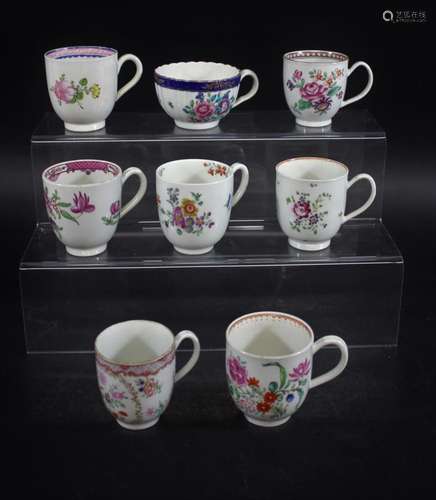 18THC COFFEE CUPS various coffee cups including a Worcester ...