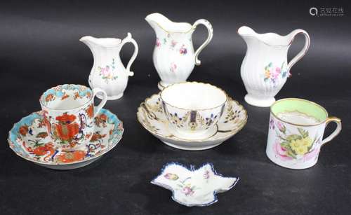 VARIOUS 18THC PORCELAIN including a Worcester jug of fluted ...